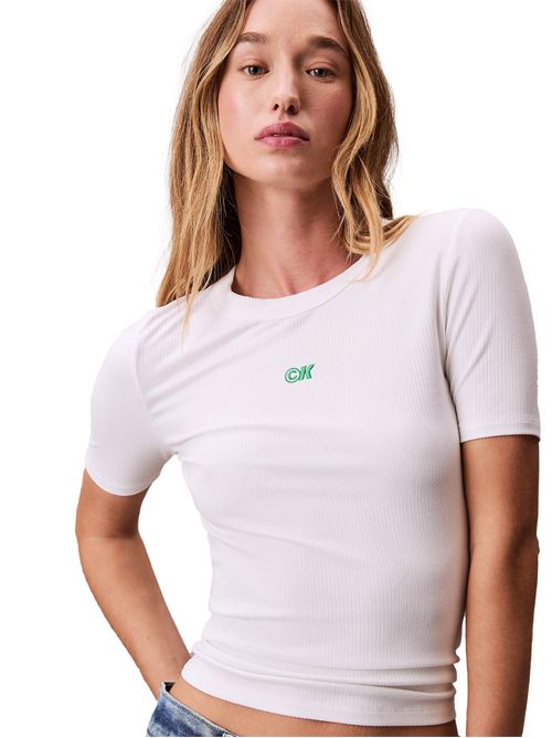 CALVIN KLEIN Ribbed Stretch T-shirt CALVIN KLEIN | LV044C901GYAA